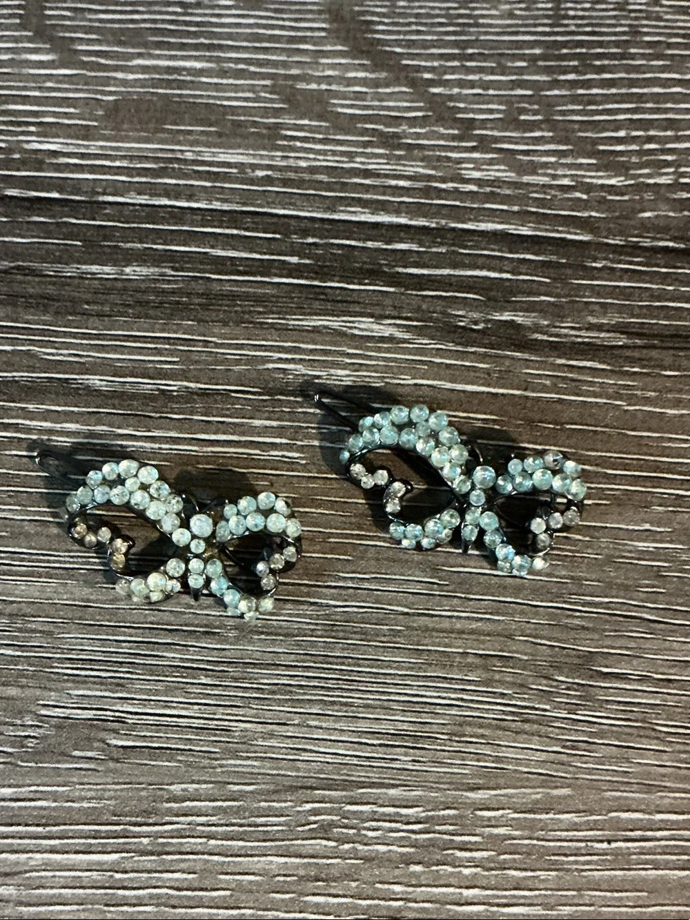 Glitter Heart Rhinestone Butterfly Hair Clip Set Goldtone Hair Pins Set of 5